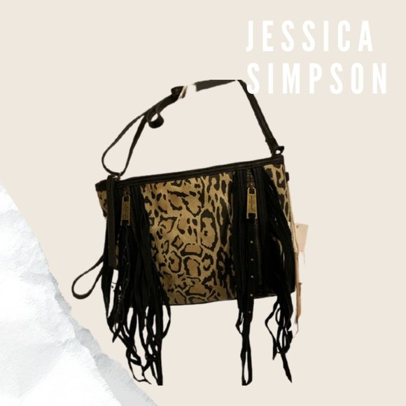 Jessica Simpson Handbags - NWT J. Simpson Leopard Black and Brown Bag